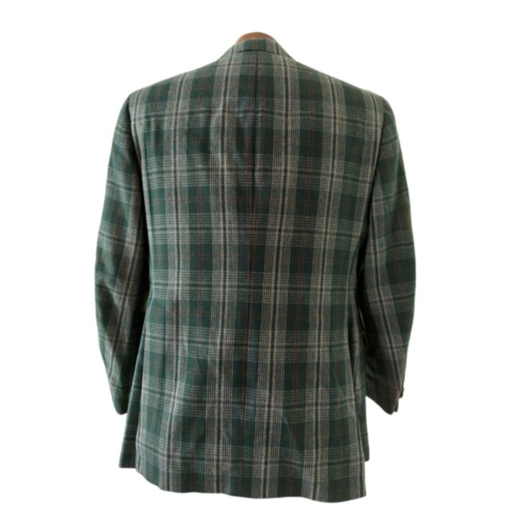 VTG BOTANY 500 Men's Green Plaid Sport Coat Jacket Size 40 Regular - Picture 7 of 11
